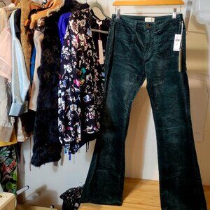 Anthropologie PILCRO Corduroy Pants, 27, Green